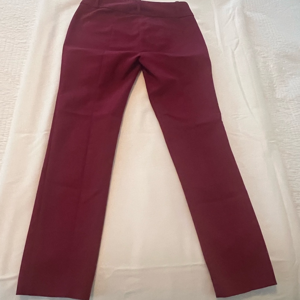 LOFT Deep Burgundy Straight Leg Pants - Picture 1 of 3